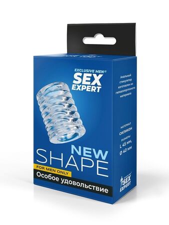 Прозрачная сквозная насадка на пенис с ребрышками